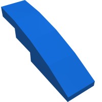 11153 - Slope Curved 4 x 1 No Studs [Stud Holder with Symmetric Ridges] - Blue