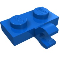 11476 - Plate Special 1 x 2 with Clip Horizontal on Side - Blue