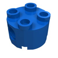 17485 - Brick Round 2 x 2, Pin Holes - Blue