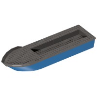 23999c01 - Boat 12 x 40 x 5 with Light Bluish Gray Deck [Complete Assembly] - Blue