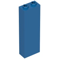 2454b - Brick 1 x 2 x 5 with Hollow Studs - Blue