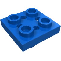 2476b - Plate Special 2 x 2 with Pin on Bottom, Small Holes in Plate and Rotational Locking Fingers on Underside - Blue