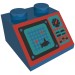 3039pr9980 - Blue - Slope 45Â° 2 x 2 with Grid Screen, Shark, and Controls on Red Panel Print (Aquazone)