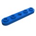 32124 - Blue - Technic Plate 1 x 5 with Smooth Ends, 4 Studs and Centre Axle Hole