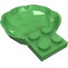 18970 - Bright Green - Animal Body Part, Clam / Scallop Half Shell with 4 Studs