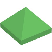 22388 - Slope 45Â° 1 x 1 x 2/3 Quadruple Convex [Pyramid] - Bright Green
