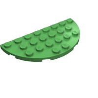 22888 - Plate Round Half 4 x 8 - Bright Green