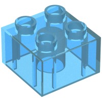 3437 - Duplo Brick 2 x 2 - Glitter Trans-Light Blue