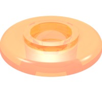 45473 - Clikits Bead, Ring Thin Large with Hole and High Connector - Trans-Flame Yellowish Orange