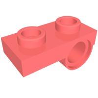 18677 - Plate Special 1 x 2 with Pin Hole Underneath - Coral