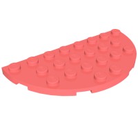 22888 - Plate Round Half 4 x 8 - Coral