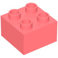 3437 - Duplo Brick 2 x 2 - Coral