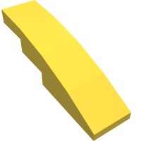 11153 - Slope Curved 4 x 1 No Studs [Stud Holder with Symmetric Ridges] - Yellow