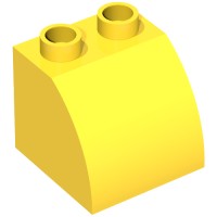 11170 - Duplo Brick 2 x 2 x 1 1/2 with Curved Top - Yellow