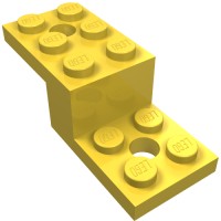 11215 - Bracket 5 x 2 x 1 1/3 with Holes, Pin Bottom - Yellow