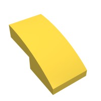 11477 - Slope Curved 2 x 1 No Studs [1/2 Bow] - Yellow