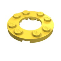 11833 - Plate Round 4 x 4 with 2 x 2 Round Opening - Yellow