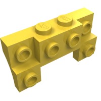 14520 - Brick Special 2 x 4 - 1 x 4 with 2 Recessed Studs and Thin Side Arches - Yellow