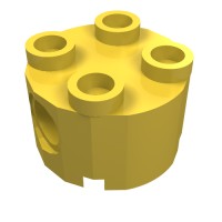 17485 - Brick Round 2 x 2, Pin Holes - Yellow