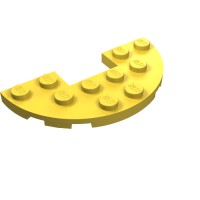 18646 - Plate Round Half 3 x 6 with 1 x 2 Cutout - Yellow