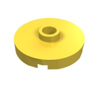 18674 - Plate Special Round 2 x 2 with Center Stud (Jumper Plate) - Yellow