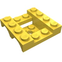 24151 - Vehicle Base 4 x 4 x 1 1/3 with Wheel Arches, 2 x 2 Recessed Center and Hole - Yellow