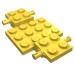 2441 - Yellow - Vehicle Base 4 x 7 x 2/3 with 3 x 4 Recessed, Wheel Pins
