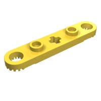 2711 - Technic Plate 1 x 5 with Toothed Ends, 2 Studs and Center Axle Hole - Yellow