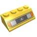 3037pr0005 - Yellow - Slope 45Â° 2 x 4 with Headlight Print