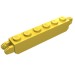 30388 - Yellow - Hinge Brick 1 x 6 Locking with 1 Finger Vertical End and 2 Fingers Vertical End, 9 Teeth
