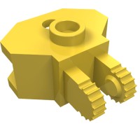 30396 - Hinge 1 x 2 Locking with 2 Fingers and Towball Socket, 9 Teeth - Yellow