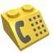 3039pr0011 - Yellow - Slope 45Â° 2 x 2 with Black Phone Print