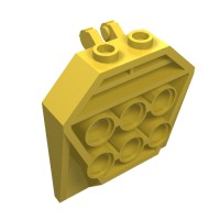 30625 - Hinge Panel 1 x 4 x 3 2/3 with 6 holes, 2 studs on top, Locking 2 Fingers - Yellow