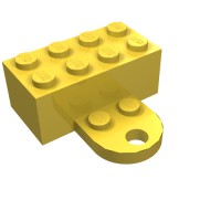 90754 - Brick Magnet 2 x 4 with Round Plate 2 x 2 - Yellow