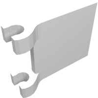11055 - Flag 2 x 2 Square, Flat Clip Edge [Thick Clips] - White
