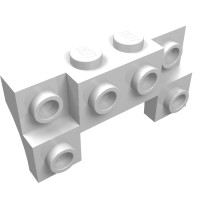 14520 - Brick Special 2 x 4 - 1 x 4 with 2 Recessed Studs and Thin Side Arches - White
