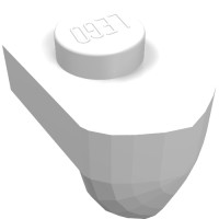 15070 - Plate Special 1 x 1 with Vertical Tooth - White