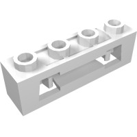 16968 - Launcher, Brick Special 1 x 4 with Inside Clips (Disk Shooter) with Recessed Center 2 Studs - White