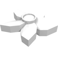 18853 - Plant, Flower with 5 Pointed Petals and Pin - White