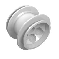 22253 - Wheel 49.6 x 28 VR with X Axle Hole - White