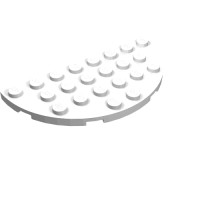 22888 - Plate Round Half 4 x 8 - White