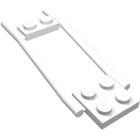 2397 - Animal / Creature Accessory, Horse Hitching, 1 x 2 Plate and 2 x 2 Plate [Studded] - White