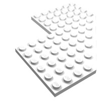 2401 - Wedge Plate 10 x 10 with 4x4 Cutout and Cut Corner - White