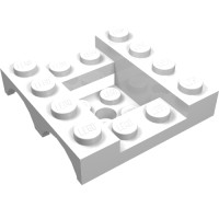 24151 - Vehicle Base 4 x 4 x 1 1/3 with Wheel Arches, 2 x 2 Recessed Center and Hole - White
