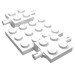 2441 - White - Vehicle Base 4 x 7 x 2/3 with 3 x 4 Recessed, Wheel Pins