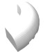 24599 - White - Brick Round Corner 5 x 5 x 1 Curved, Bottom Cut Outs, No Studs, 7 Bottom Tubes