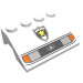 2513pr0001 - White - Wheel Arch, Mudguard, Slope 3 x 4 with Police Yellow Star Badge/Lights Print