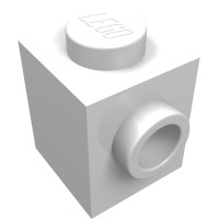 26604 - Brick Special 1 x 1 with Studs on 2 Adjacent Sides - White
