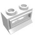 27bc01 - White - Window 1 x 2 x 1, Extended Lip, Hollow Stud [with Glass]