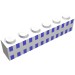 3009pr0011 - White - Brick 1 x 6 with Ferry Squares Light Blue in 2 Lines Print